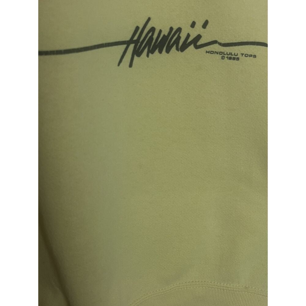 Vintage 80’s Honolulu Hawaii Tops Short Sleeve Surf Sweatshirt Sz Medium Yellow - Picture 5 of 8